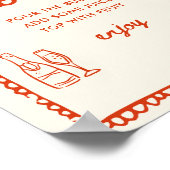 イタリアンスタイル オレンジ 手描き ミモザバー ポスター (角)