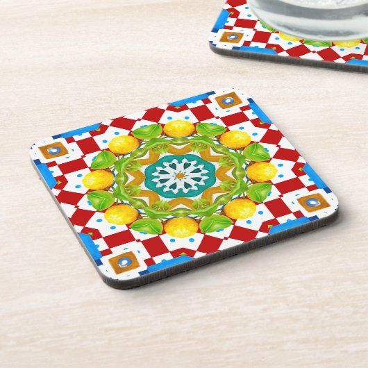 イタリアンスタイル，タイル，マジョリカオールオーバープリント コースター (左側)