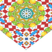 イタリアンスタイル，タイル，マジョリカオールオーバープリント ショートテーブルランナー (コーナー)