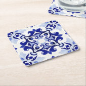 イタリアンスタイル，タイル，マジョリカオールオーバープリント スクエアペーパーコースター (アングル)