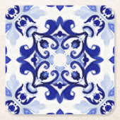 イタリアンスタイル，タイル，マジョリカオールオーバープリント スクエアペーパーコースター (正面)
