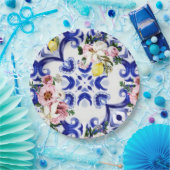 イタリアンスタイル、タイル、マジョリカ、レモンオールオーバープリント ペーパープレート (パーティー)