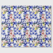 イタリアンスタイル、タイル、マジョリカ、レモンオールオーバープリント ラッピングペーパー (フラット)