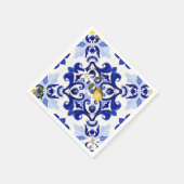 イタリアンスタイル，タイル，マジョリカ，レモン，オールオーバープリント スタンダードカクテルナプキン (角)