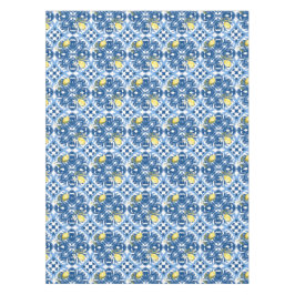 イタリアンスタイル，タイル，マジョリカ，レモン，オールオーバープリント テーブルクロス