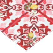 イタリアンスタイル，タイル，マジョリカ，レモン，オールオーバープリント テーブルクロス (アングル)