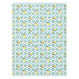 イタリアンスタイル，タイル，マジョリカ，レモン，オールオーバープリント テーブルクロス