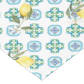 イタリアンスタイル，タイル，マジョリカ，レモン，オールオーバープリント テーブルクロス (アングル)