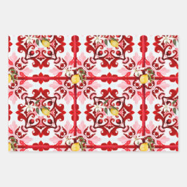 イタリアンスタイル，タイル，マジョリカ，レモン，オールオーバープリント ラッピングペーパーシート