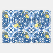 イタリアンスタイル，タイル，マジョリカ，レモン，オールオーバープリント ラッピングペーパーシート (正面2)
