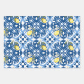 イタリアンスタイル，タイル，マジョリカ，レモン，オールオーバープリント ラッピングペーパーシート (正面)