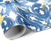 イタリアンスタイル，タイル，マジョリカ，レモン，オールオーバープリント ラッピングペーパー (ロールコーナー)