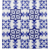 イタリアンスタイル，マジョリカ，タイル， シャワーカーテン (正面)