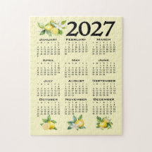 イタリアンスタイル レモン イエロー 2027年カレンダー