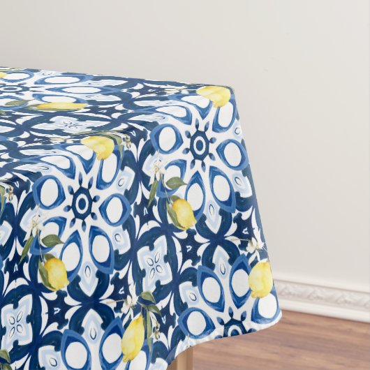 イタリアンスタイル,地中海の，マジョリカ，レモン， テーブルクロス (インサイチュ)