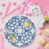 イタリアンスタイル,地中海の，マジョリカ，レモン， ペーパープレート (パーティー)