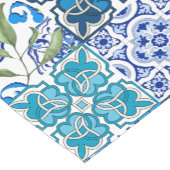 イタリアンスタイル，青いタイル          ショートテーブルランナー (コーナー)