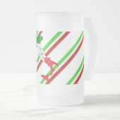 イタリアンストライプ旗 フロストグラスビールジョッキ (正面右)