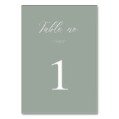 イタリアンセージグリーンウォーター結婚カラーハウス テーブルナンバー (正面)
