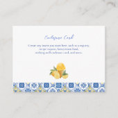 イタリアンタイルレモンジェラートサマーブライダルシャワー エンクロージャーカード (正面)