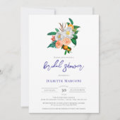 イタリアンタイル地中海のフローラブライダルシャワー 招待状 (正面)