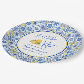 イタリアンタイル地中海の夏ブライダルシャワー ペーパープレート (アングル)