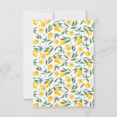 イタリアンタイル | レモン ブライダルシャワー 感謝カード (裏面)