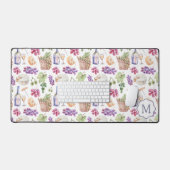 イタリアンチーズ&ワインパターンカスタムモノグラム デスクマット (キーボード&マウス)