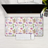 イタリアンチーズ&ワインパターンカスタムモノグラム デスクマット