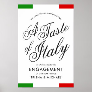 イタリアンテーマのディナー 結婚発表パーティー ポスター