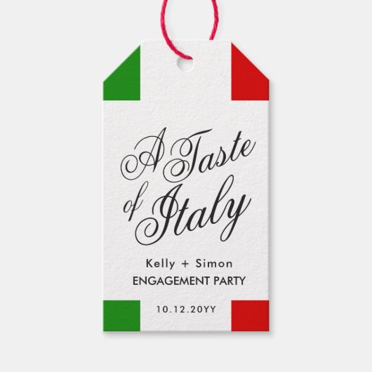 イタリアンテーマのディナー | 結婚発表会 ギフトタグ (正面)