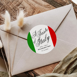 イタリアンテーマのディナー 結婚発表会 ラウンドシール