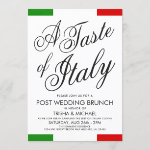 イタリアンテーマの結婚式後ブランチ ディナーの招待状 招待状