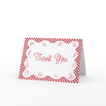 イタリアンテーマの赤チェック柄 ブライズシャワー