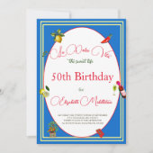 イタリアンテーマ50番目の誕生日招待状 招待状 (正面)