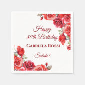 イタリアンテーマ80位誕生日ナプキン スタンダードカクテルナプキン (正面)