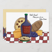 イタリアンディナー招待状 招待状 (正面/裏面)