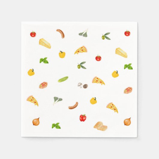 イタリアンディナー ピザ エレガントパーティー ペーパーナプキン スタンダードカクテルナプキン (正面)