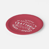 イタリアントラットリアパーソナライズされたのロゴ ペーパープレート (アングル)