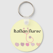 イタリアンナースギフト – ハート・聴診器デザイン キーホルダー (正面)