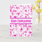 イタリアンハッピーバースデー – ブオンコンプレアンノ – さくらんぼ カード (黄色い花)