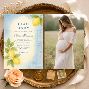 イタリアンバビーシャワーの「Ciao Baby Italian Photo Baby Shower」 招待状