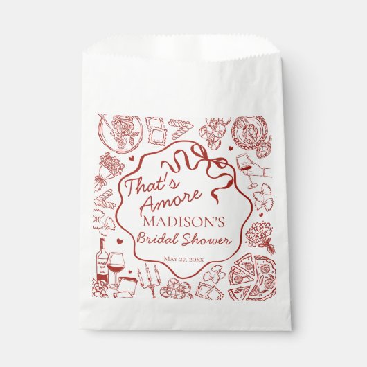 イタリアンパスタ ザッツ アモーレ ブライズシャワー フェイバーバッグ (正面)