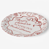 イタリアンパスタ ザッツ アモーレ ブライズシャワー ペーパープレート (アングル)