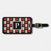 イタリアンパーソナライズされた国旗カスタムのイタリア ラゲッジタグ (正面横)