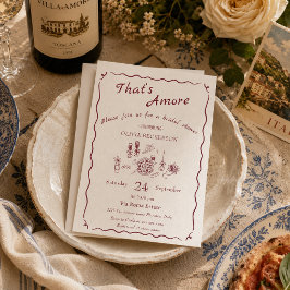 イタリアンピザとワインのブライズルシャワー That's amore 招待状