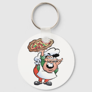 イタリアンピザシェフのキャラクター キーホルダー