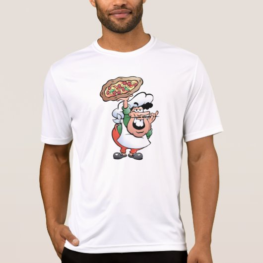 イタリアンピザシェフのキャラクター Tシャツ (正面)