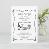 イタリアンピザ モダン ブライダルシャワー 招待状 (スタンド正面)