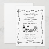 イタリアンピザ モダン ブライダルシャワー 招待状 (正面/裏面)